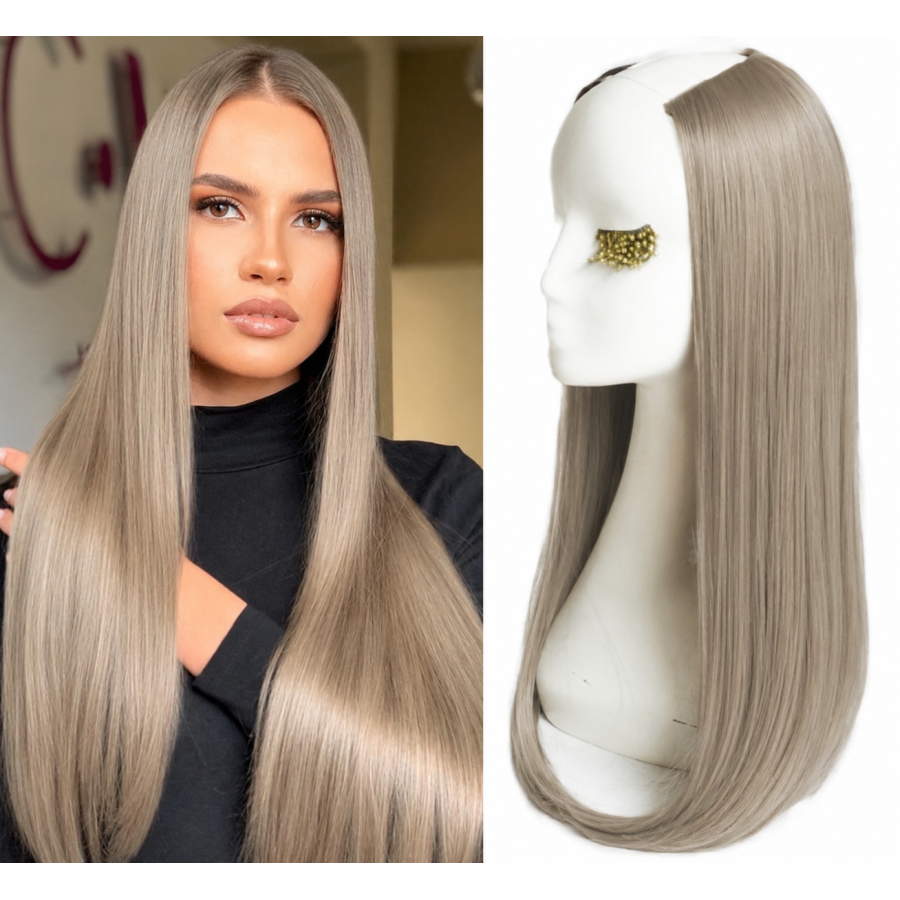 Extensii front lace (semiperuca) deluxe  Blond Cenusiu Inchis